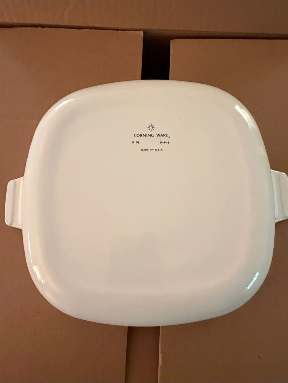 Corningware White Casserole Dish with Blue Floral Pattern and Glass Lid